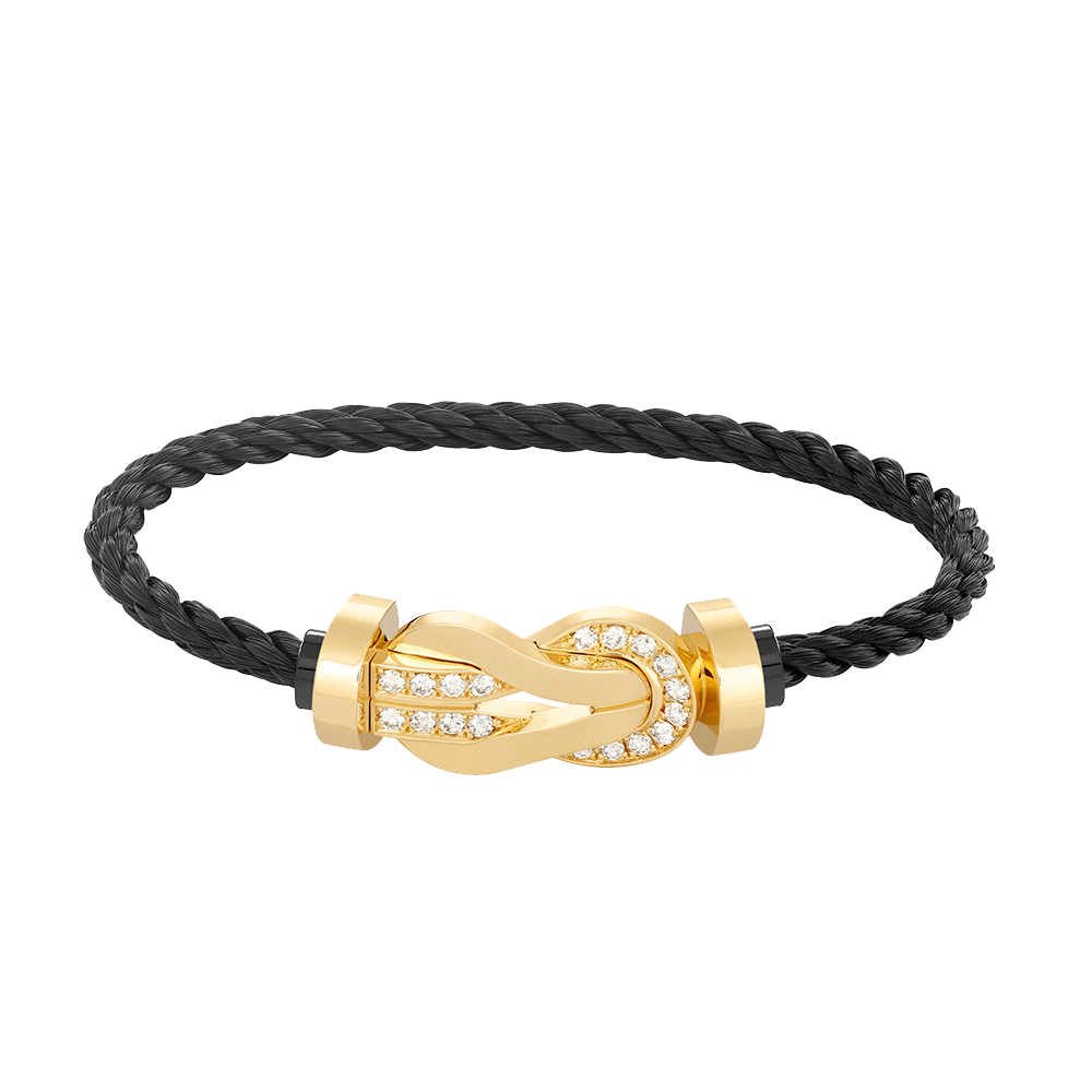 [Angela Jewellery]Chance Großes Armband mit 8-stelliger Schnalle und halbem Diamanten in Gold 
