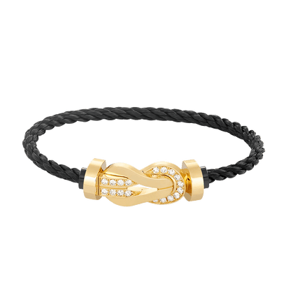 [Angela Jewellery]Chance Großes Armband mit 8-stelliger Schnalle und halbem Diamanten in Gold 