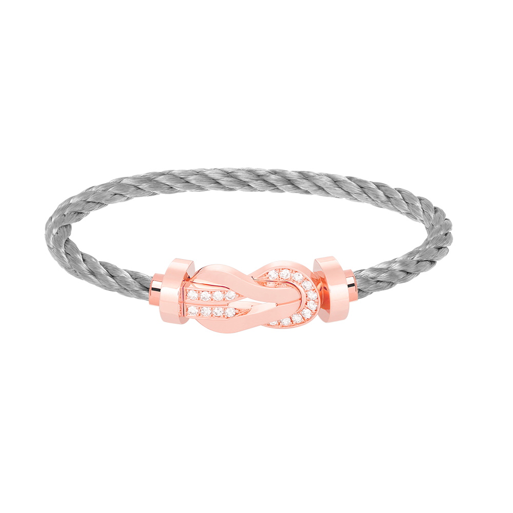 [Angela Jewellery]Chance Großes Armband mit 8-stelliger Schnalle und Halbdiamanten in Roségold 
