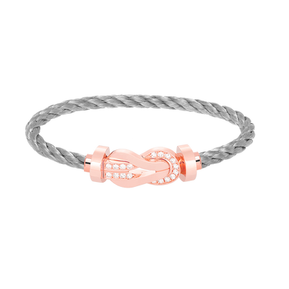 [Angela Jewellery]Chance Großes Armband mit 8-stelliger Schnalle und Halbdiamanten in Roségold 