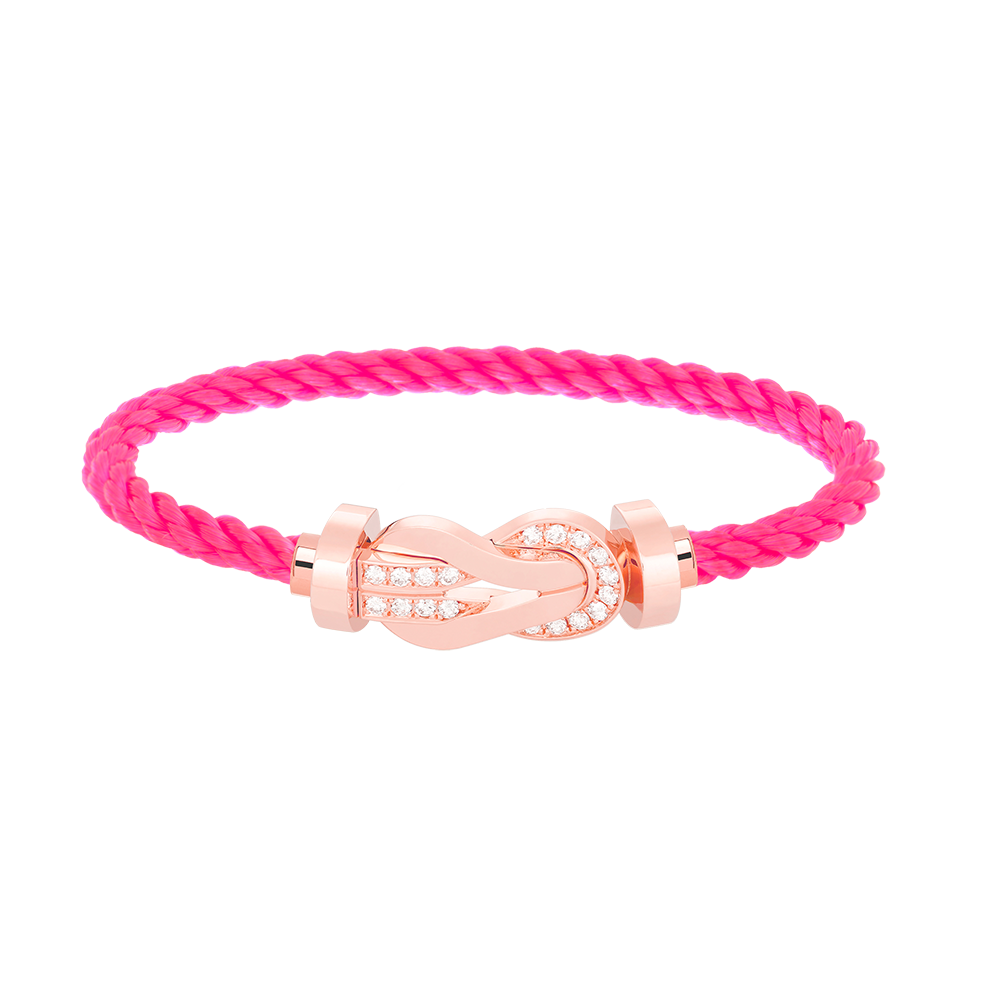 [Angela Jewellery]Chance Großes Armband mit 8-stelliger Schnalle und Halbdiamanten in Roségold 