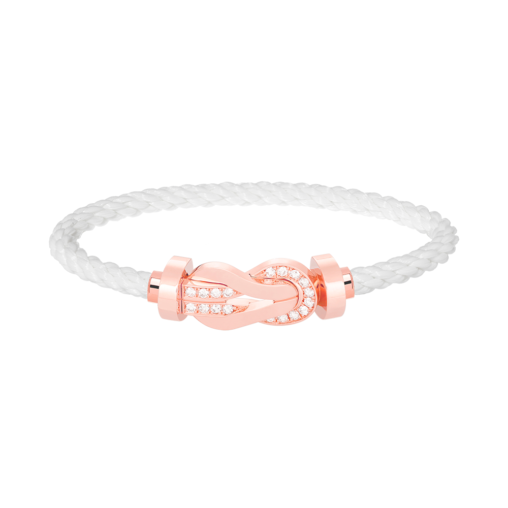[Angela Jewellery]Chance Großes Armband mit 8-stelliger Schnalle und Halbdiamanten in Roségold 