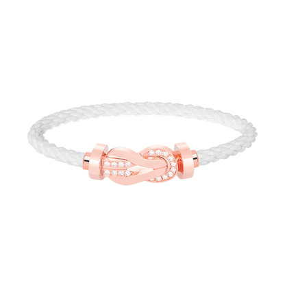 [Angela Jewellery]Chance Großes Armband mit 8-stelliger Schnalle und Halbdiamanten in Roségold 