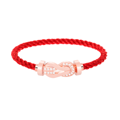 [Angela Jewellery]Chance Großes Armband mit 8-stelliger Schnalle und Halbdiamanten in Roségold 