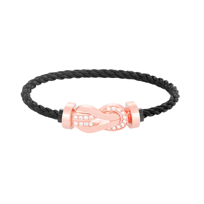 [Angela Jewellery]Chance Großes Armband mit 8-stelliger Schnalle und Halbdiamanten in Roségold 