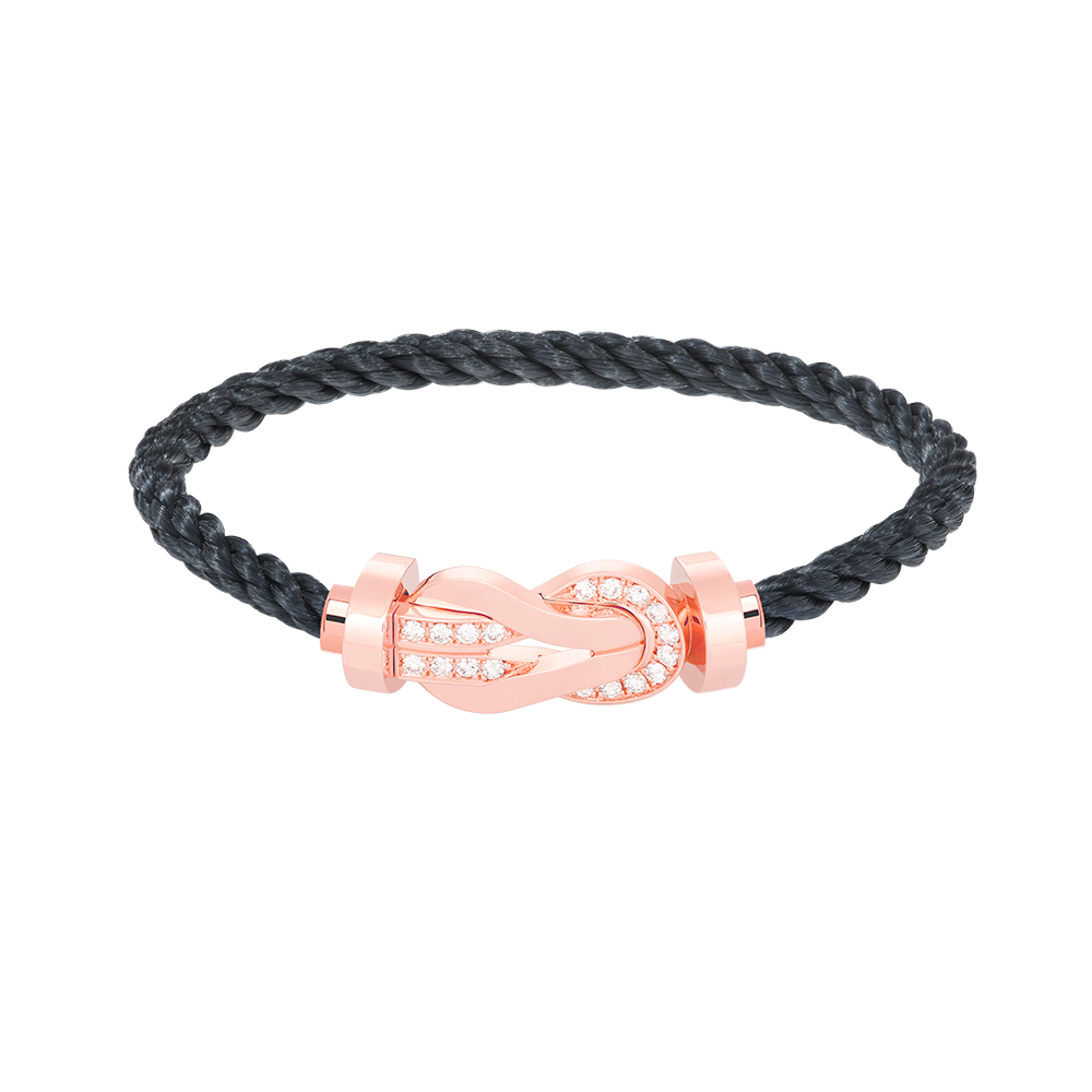 [Angela Jewellery]Chance Großes Armband mit 8-stelliger Schnalle und Halbdiamanten in Roségold 
