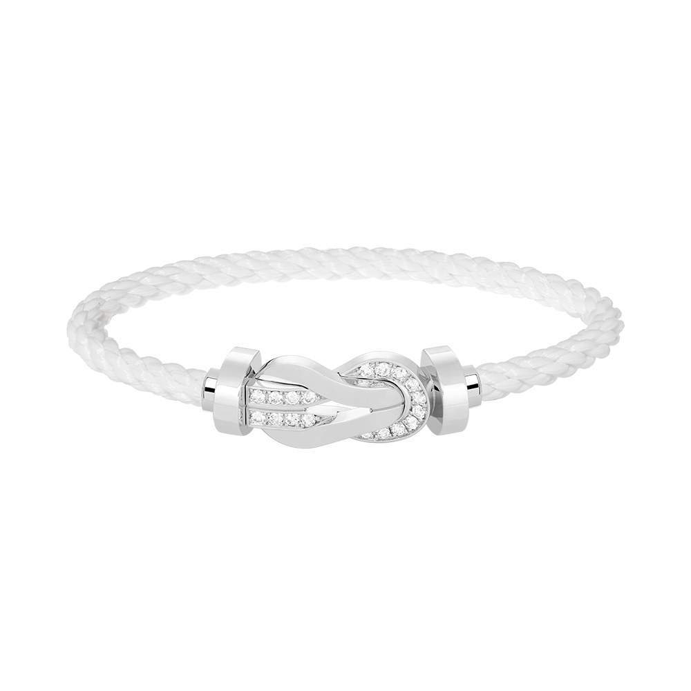 [Angela Jewellery]Chance Großes Armband mit 8-stelliger Schnalle und halbem Diamanten, Silber 