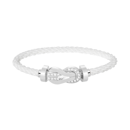[Angela Jewellery]Chance Großes Armband mit 8-stelliger Schnalle und halbem Diamanten, Silber 