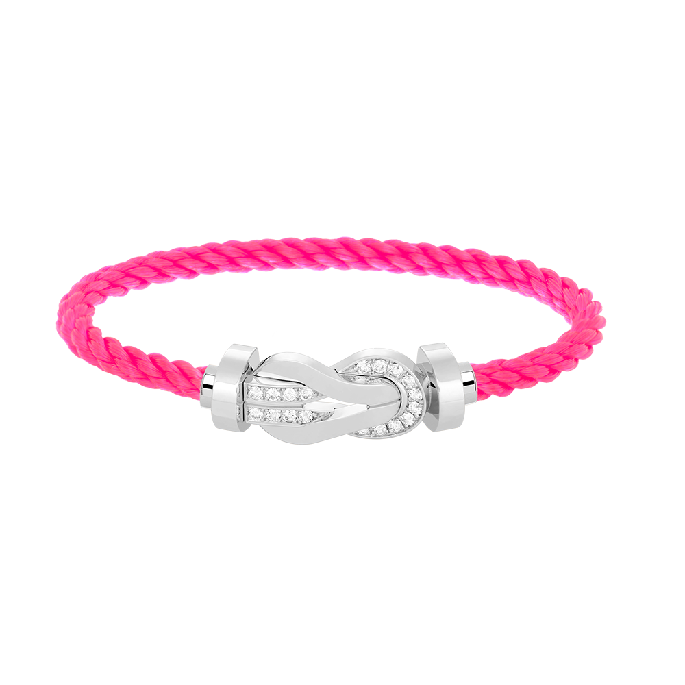 [Angela Jewellery]Chance Großes Armband mit 8-stelliger Schnalle und halbem Diamanten, Silber 