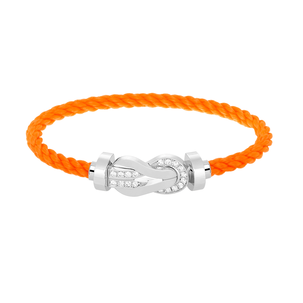 [Angela Jewellery]Chance Großes Armband mit 8-stelliger Schnalle und halbem Diamanten, Silber 