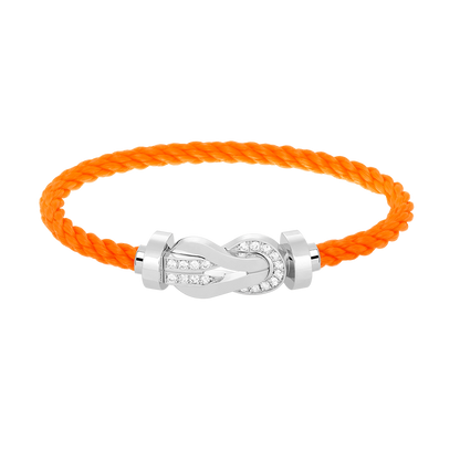[Angela Jewellery]Chance Großes Armband mit 8-stelliger Schnalle und halbem Diamanten, Silber 