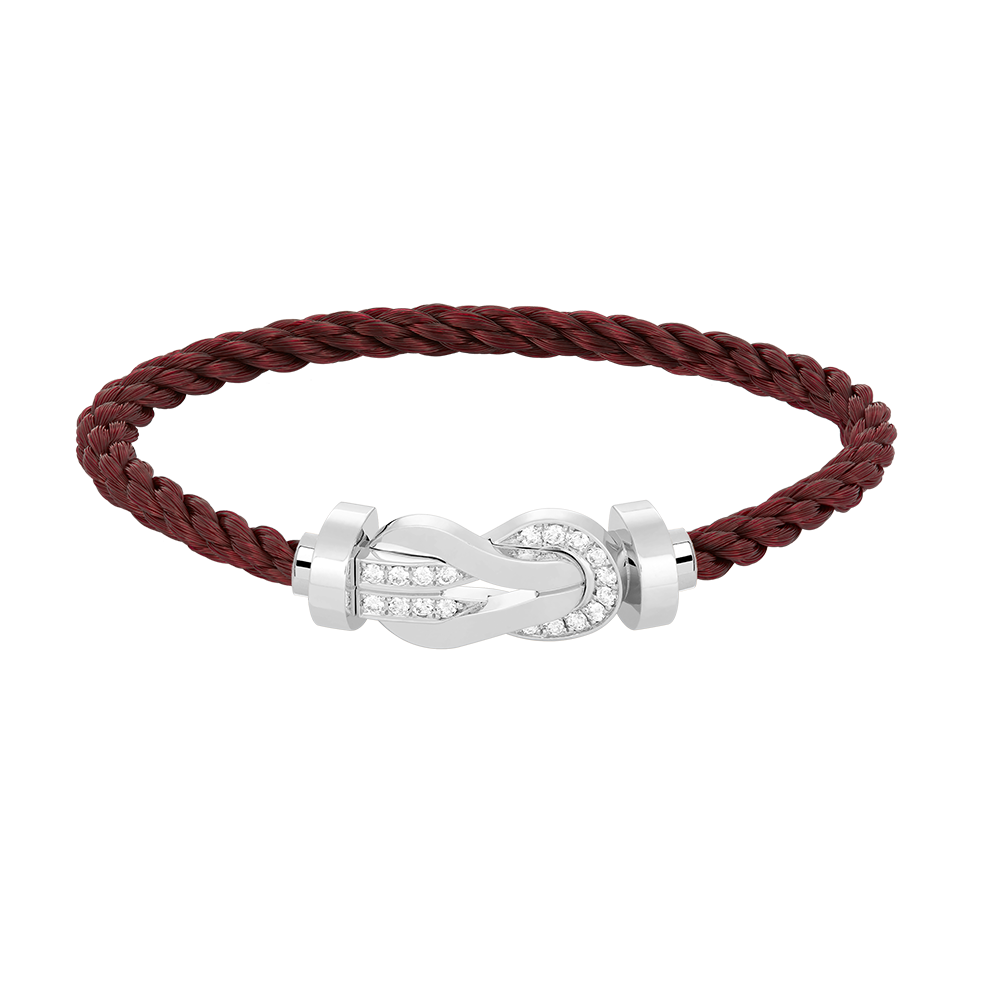 [Angela Jewellery]Chance Großes Armband mit 8-stelliger Schnalle und halbem Diamanten, Silber 