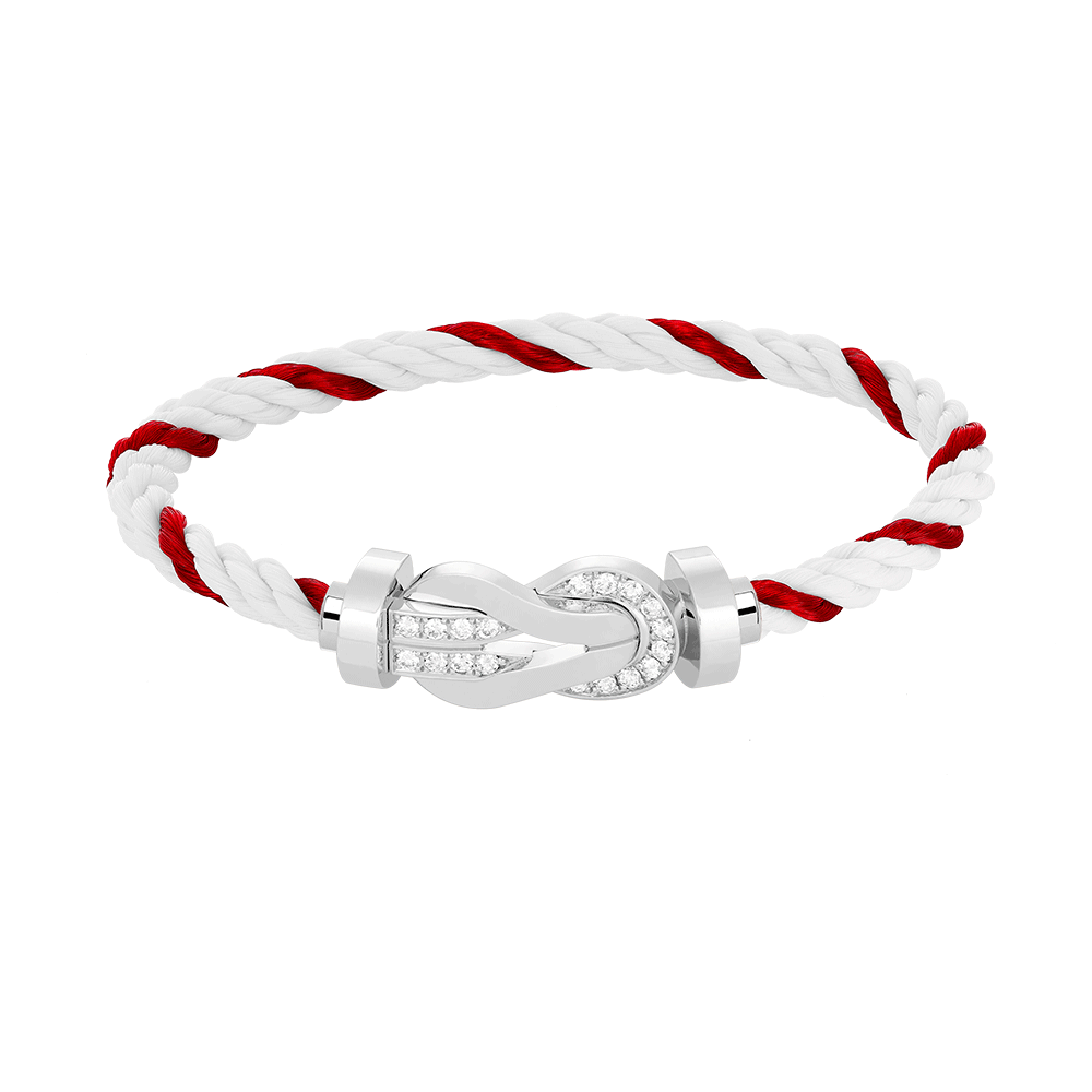 [Angela Jewellery]Chance Großes Armband mit 8-stelliger Schnalle und halbem Diamanten, Silber 