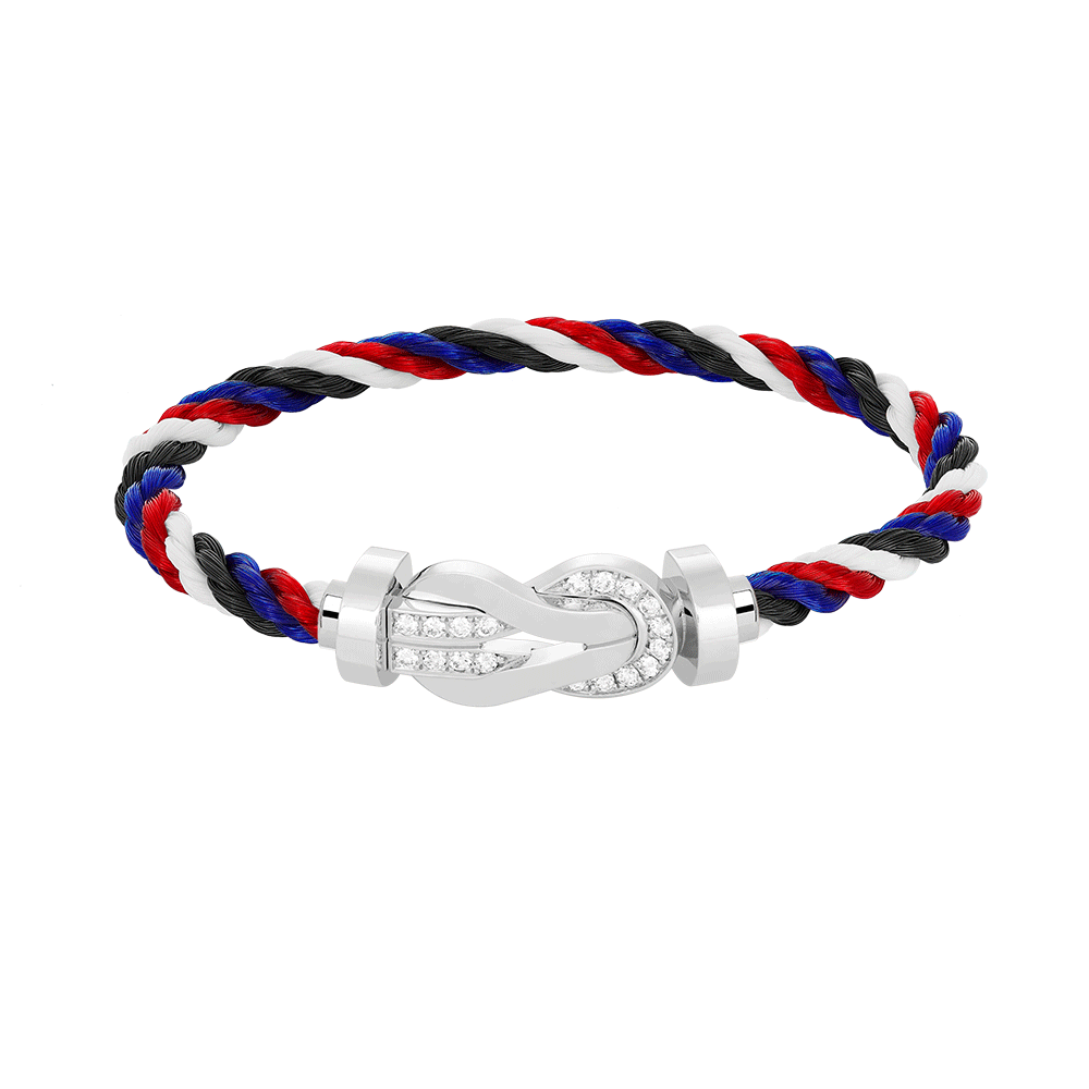 [Angela Jewellery]Chance Großes Armband mit 8-stelliger Schnalle und halbem Diamanten, Silber 
