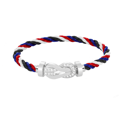 [Angela Jewellery]Chance Großes Armband mit 8-stelliger Schnalle und halbem Diamanten, Silber 