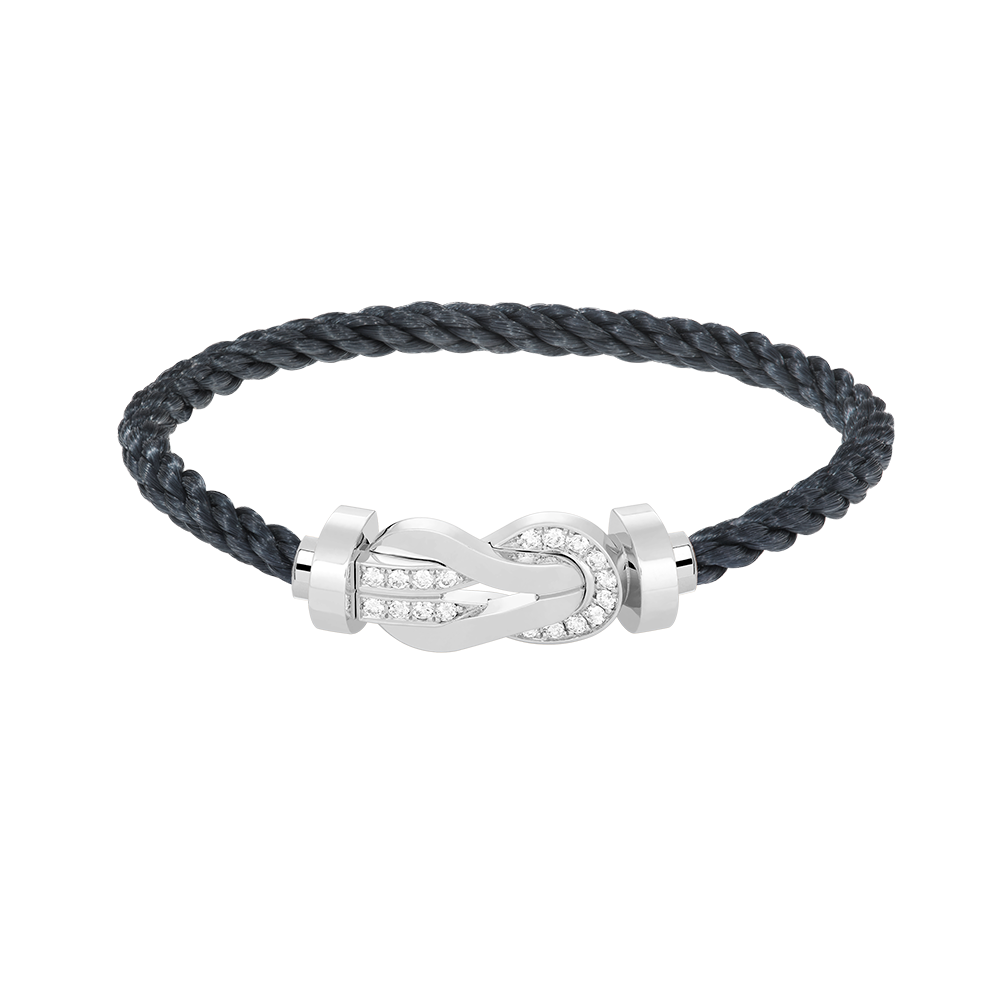 [Angela Jewellery]Chance Großes Armband mit 8-stelliger Schnalle und halbem Diamanten, Silber 
