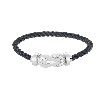 [Angela Jewellery]Chance Großes Armband mit 8-stelliger Schnalle und halbem Diamanten, Silber 