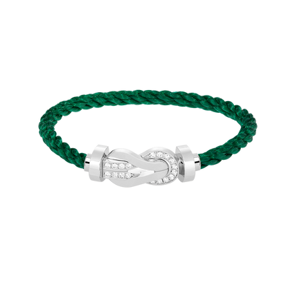 [Angela Jewellery]Chance Großes Armband mit 8-stelliger Schnalle und halbem Diamanten, Silber 