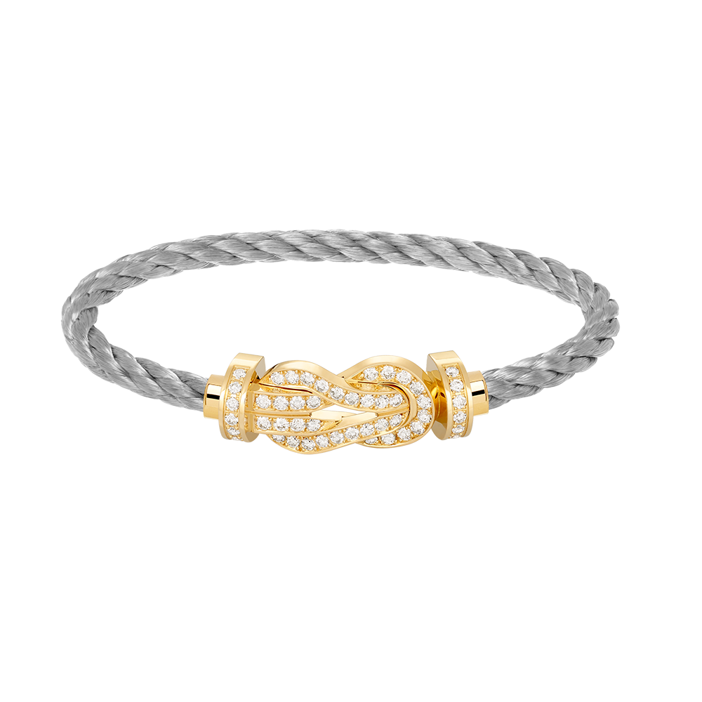 [Angela Schmuck]Chance Großes Armband mit 8-stelliger Schnalle und Volldiamanten in Gold 