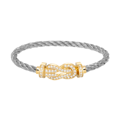 [Angela Schmuck]Chance Großes Armband mit 8-stelliger Schnalle und Volldiamanten in Gold 