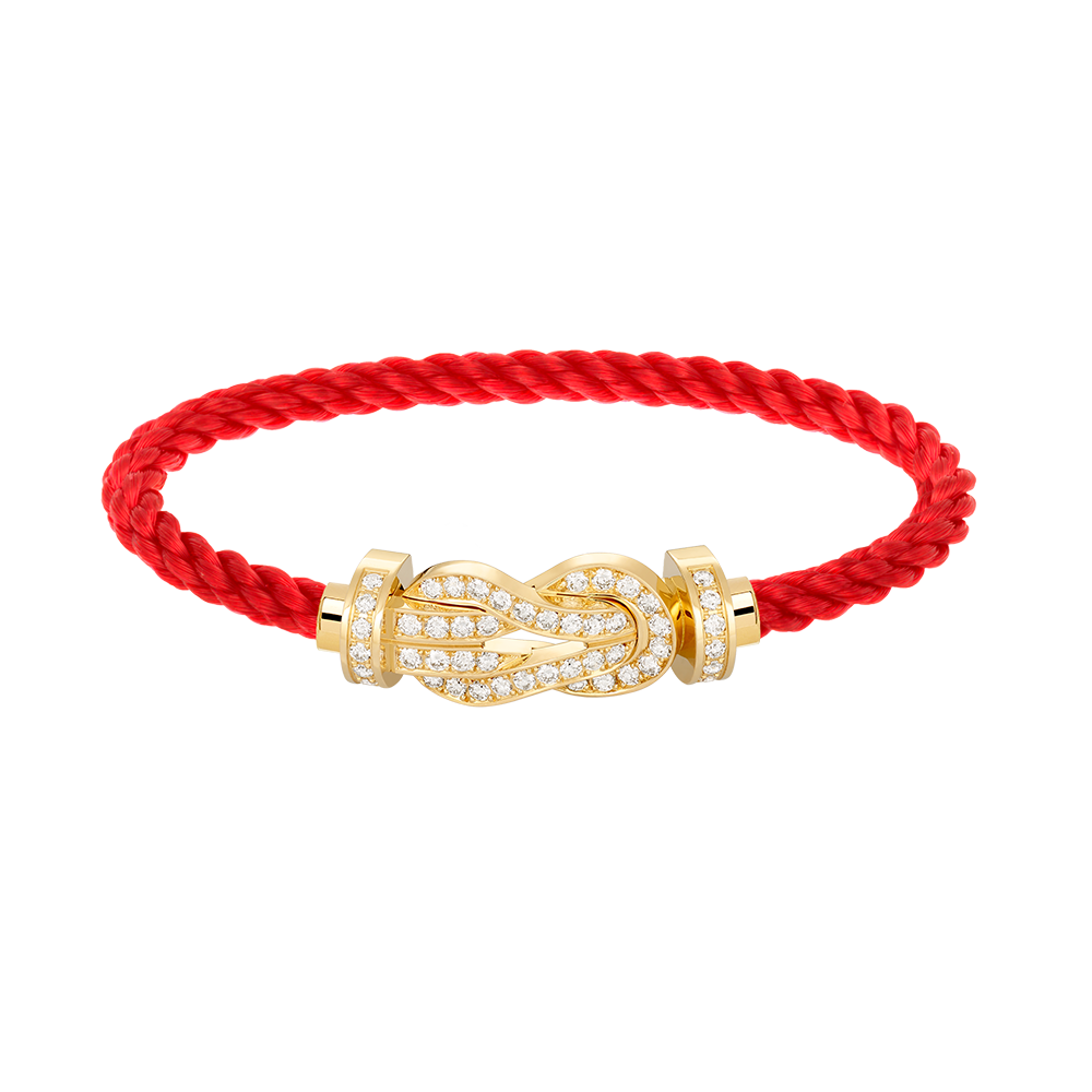 [Angela Schmuck]Chance Großes Armband mit 8-stelliger Schnalle und Volldiamanten in Gold 