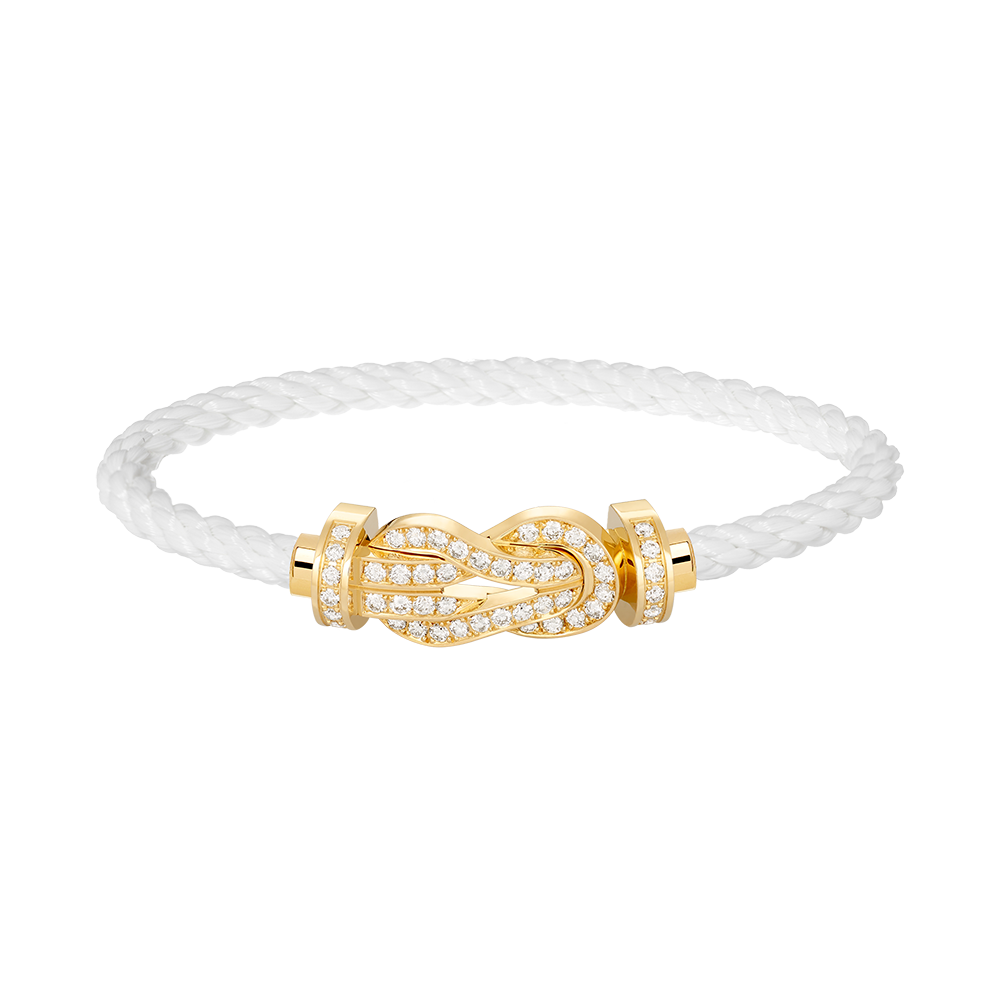 [Angela Schmuck]Chance Großes Armband mit 8-stelliger Schnalle und Volldiamanten in Gold 