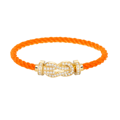 [Angela Schmuck]Chance Großes Armband mit 8-stelliger Schnalle und Volldiamanten in Gold 