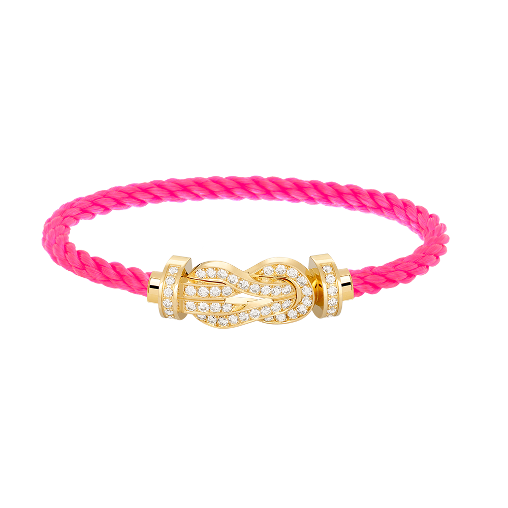 [Angela Schmuck]Chance Großes Armband mit 8-stelliger Schnalle und Volldiamanten in Gold 