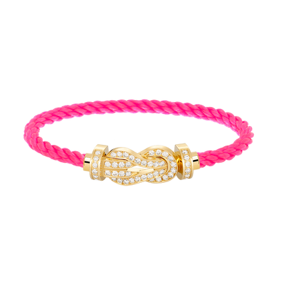 [Angela Schmuck]Chance Großes Armband mit 8-stelliger Schnalle und Volldiamanten in Gold 