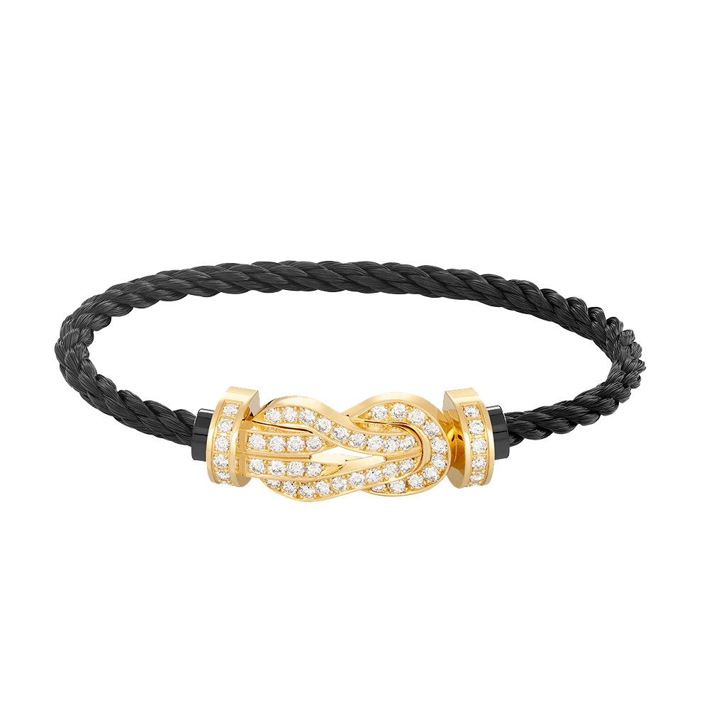 [Angela Schmuck]Chance Großes Armband mit 8-stelliger Schnalle und Volldiamanten in Gold 
