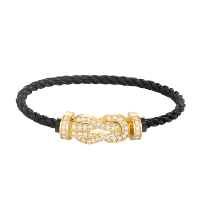[Angela Schmuck]Chance Großes Armband mit 8-stelliger Schnalle und Volldiamanten in Gold 
