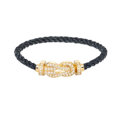 [Angela Schmuck]Chance Großes Armband mit 8-stelliger Schnalle und Volldiamanten in Gold 