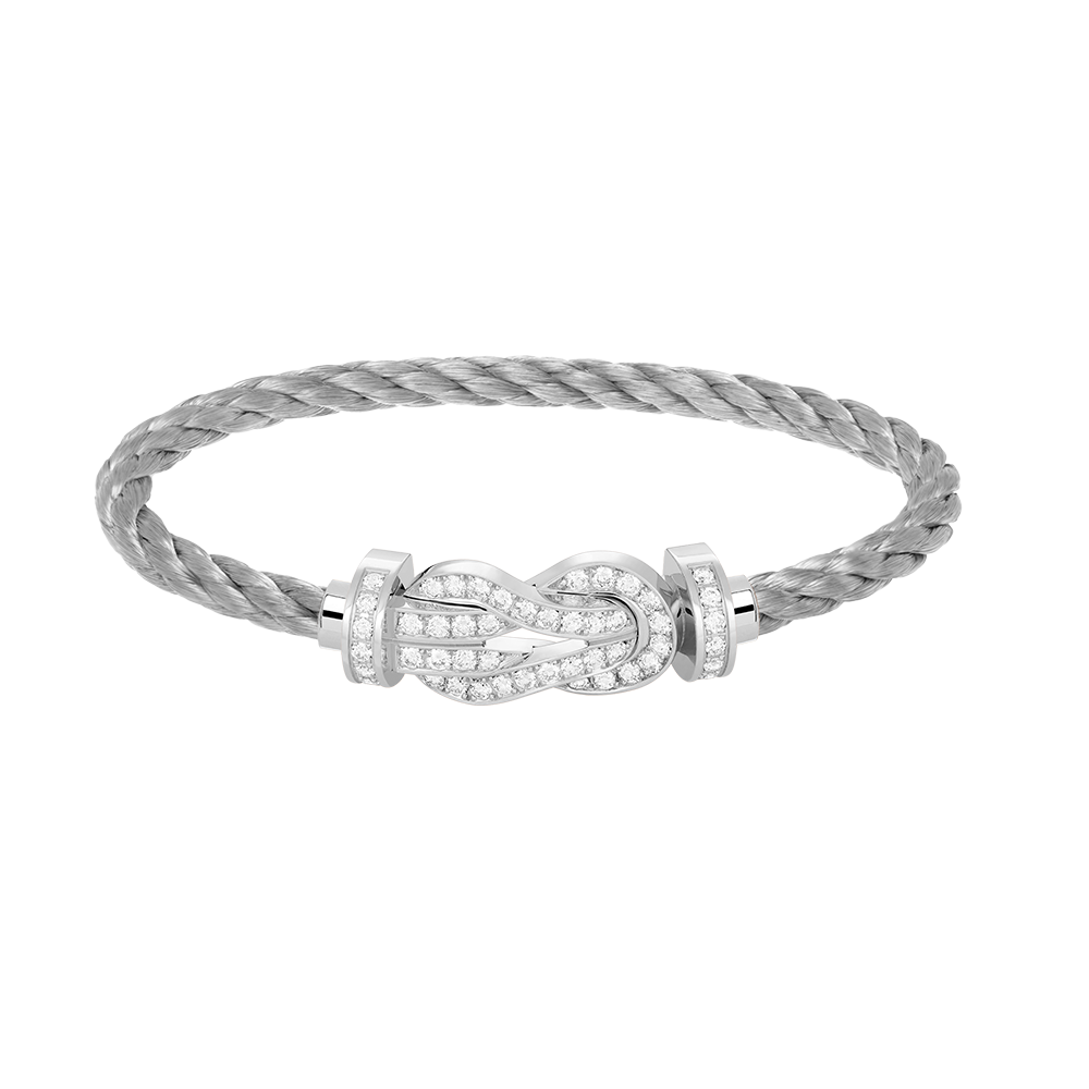 [Angela Jewellery]Chance Großes Armband mit 8-stelliger Schnalle und Diamanten, Silber 