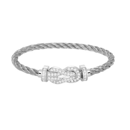 [Angela Jewellery]Chance Großes Armband mit 8-stelliger Schnalle und Diamanten, Silber 