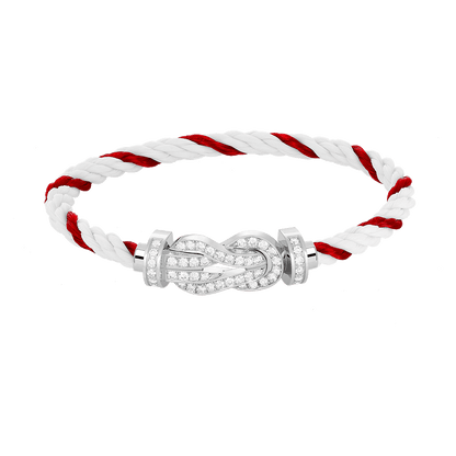 [Angela Jewellery]Chance Großes Armband mit 8-stelliger Schnalle und Diamanten, Silber 