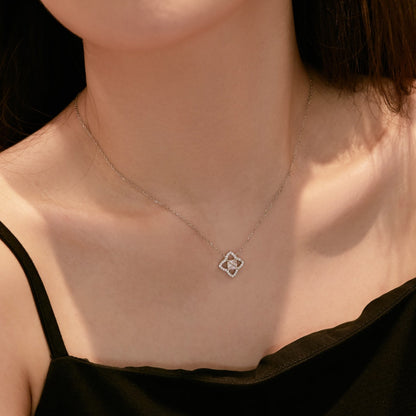 Angela Jewelry]Exquisite Halskette in Blumenform mit Prinzessschliff