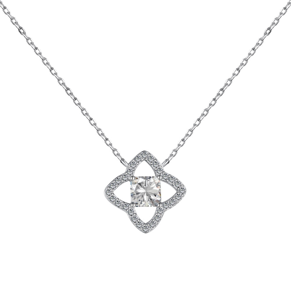 Angela Jewelry]Exquisite Halskette in Blumenform mit Prinzessschliff