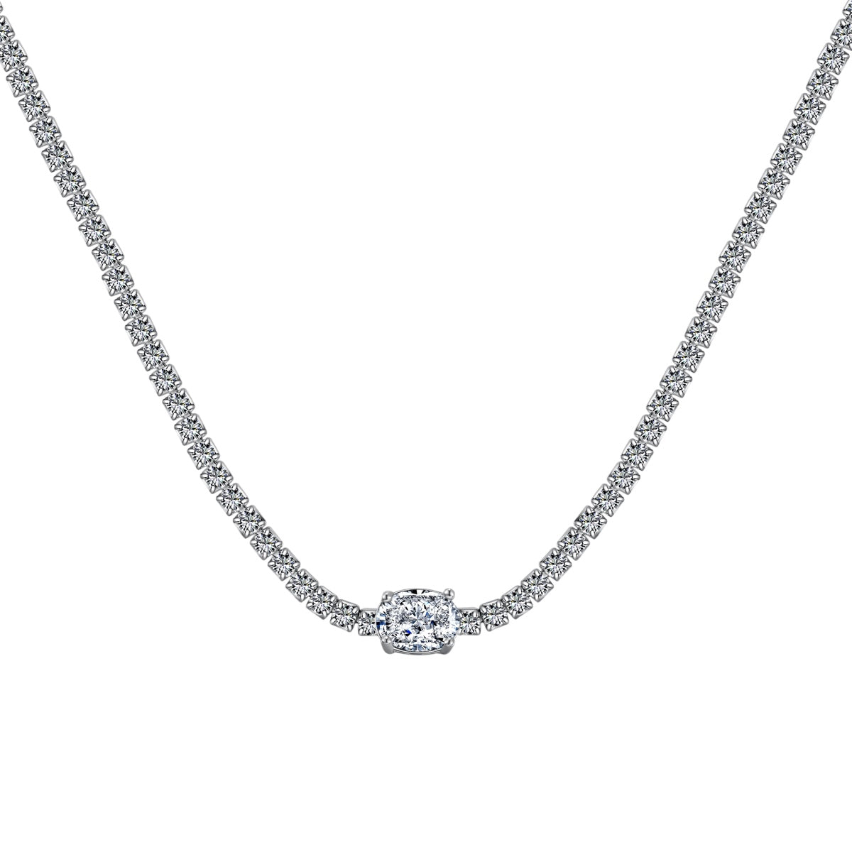 Angela Jewelry]1,0 Karat glänzende Halskette im Ovalschliff
