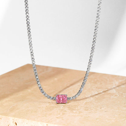 Angela Jewelry]2.0 carat Ornate Emerald Cut Necklace