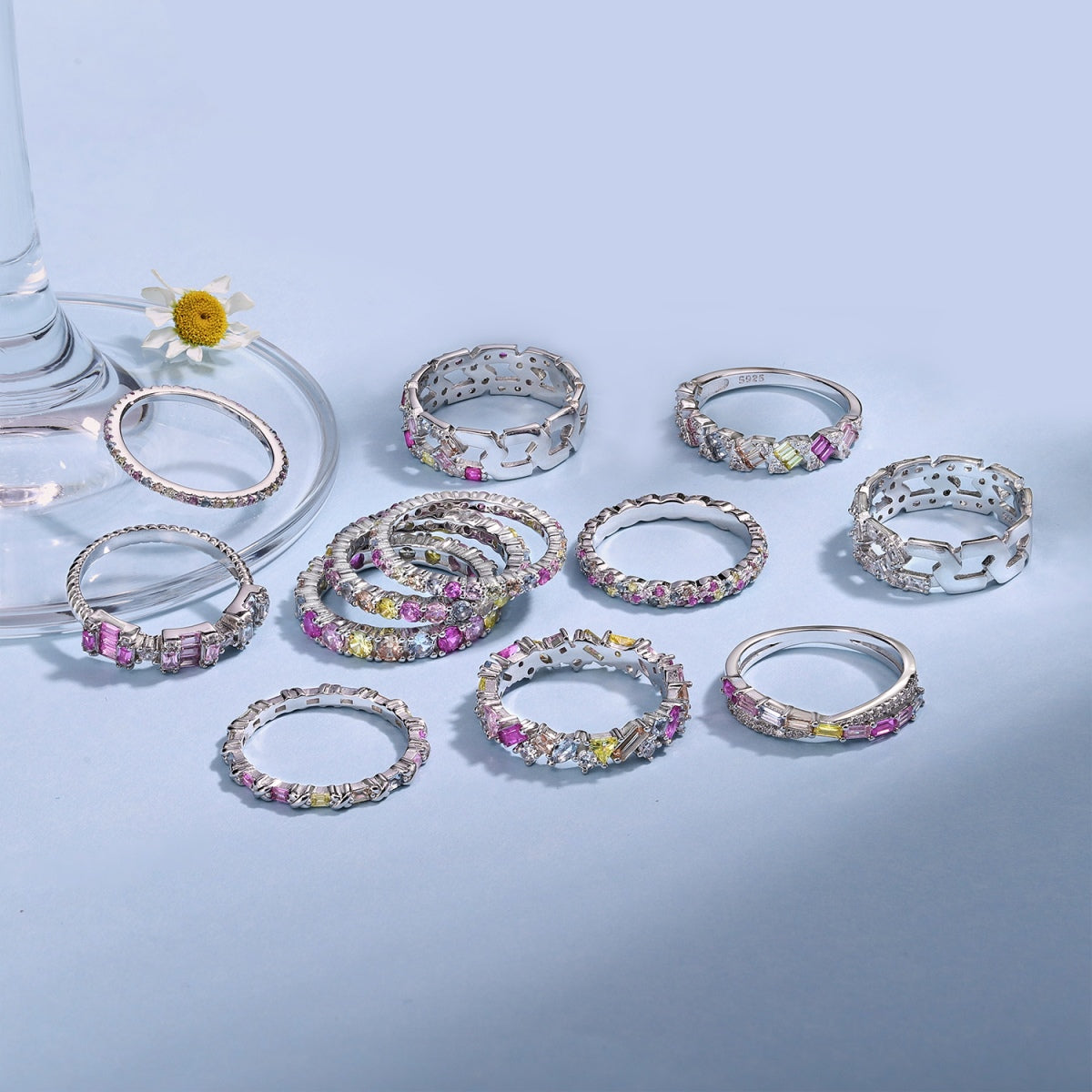 Angela Jewelry]Strahlend funkelnder Alltagsring im Rundschliff