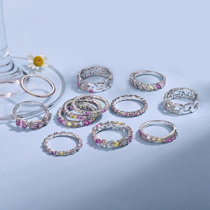 Angela Jewelry]Strahlend funkelnder Alltagsring im Rundschliff