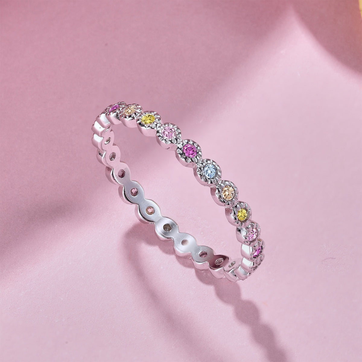 Angela Jewelry]Strahlend funkelnder Alltagsring im Rundschliff