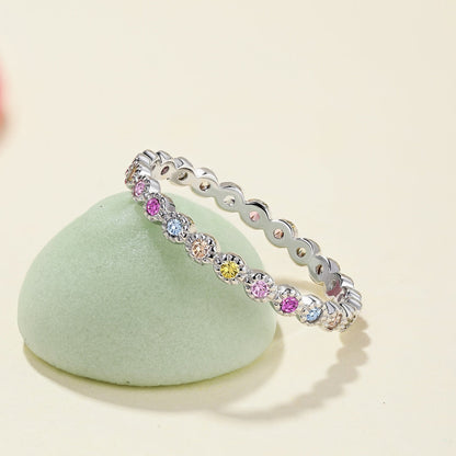 Angela Jewelry]Strahlend funkelnder Alltagsring im Rundschliff