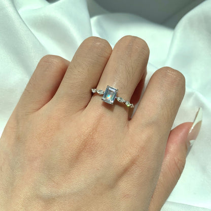 Angela Jewelry]1,0 Karat zierlicher strahlender Radiant Cut Alltagsring