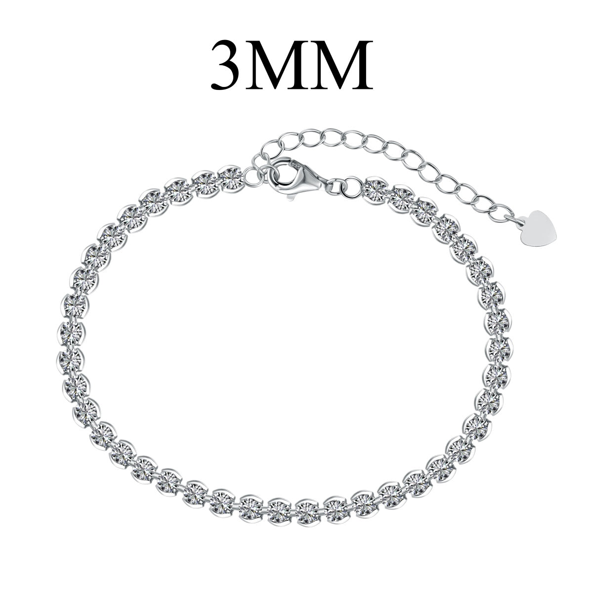 Angela Jewelry]Verziertes, funkelndes Armband im Rundschliff für den Alltag