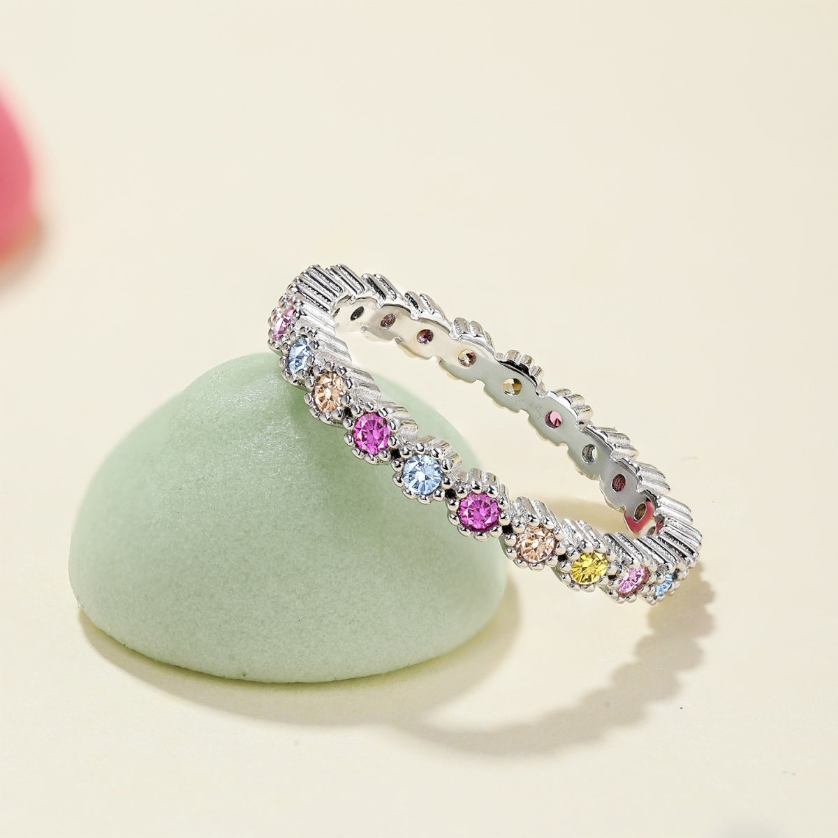 Angela Jewelry]Einzigartiger funkelnder Alltagsring im Rundschliff