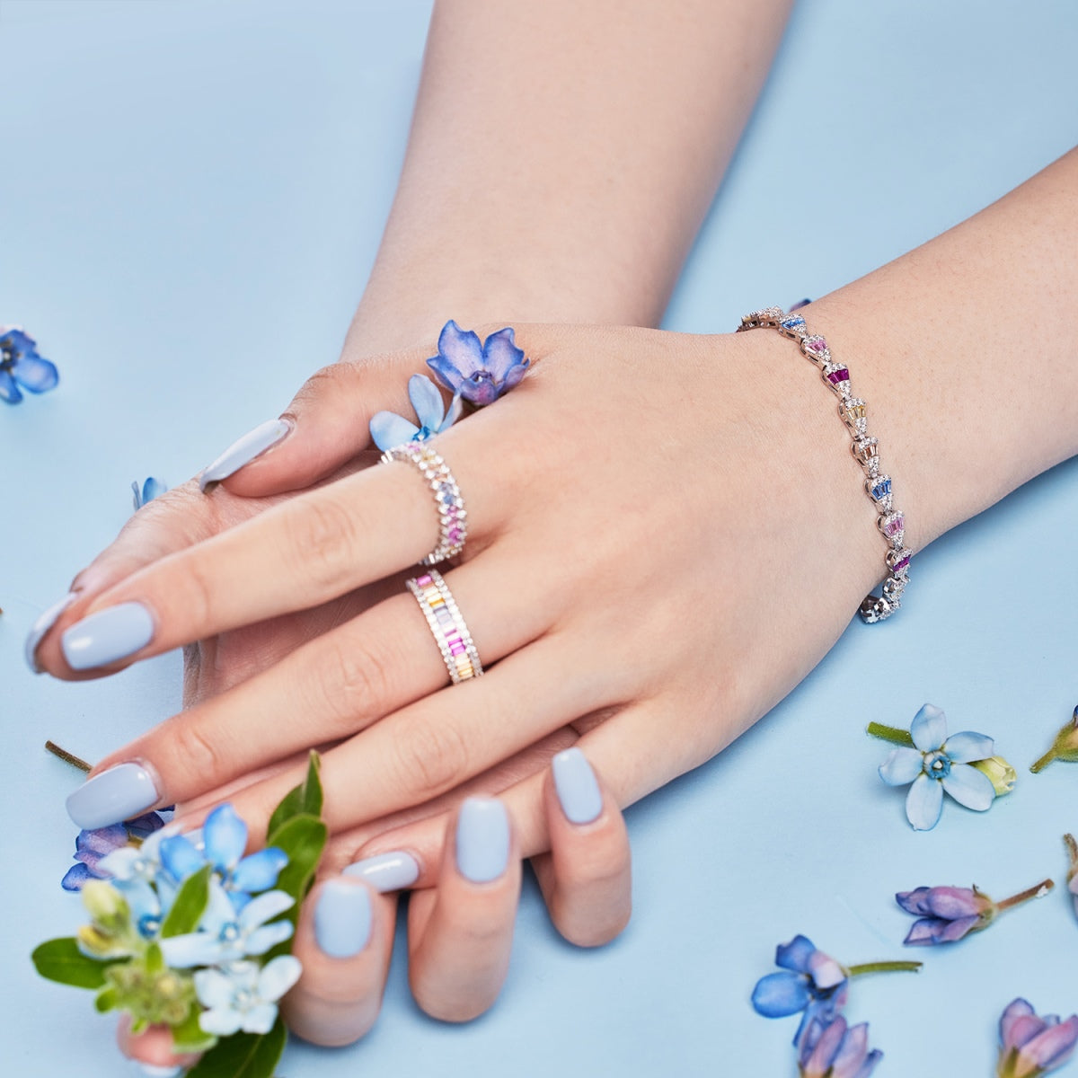 Angela Jewelry]Zierlicher Kaleidoskop-Ring im Smaragdschliff