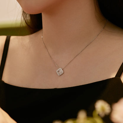 Angela Jewelry]Funkelnde Halskette im Asscher-Schliff