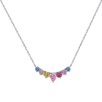 Angela Jewelry]Zierliche bunte Herzkette