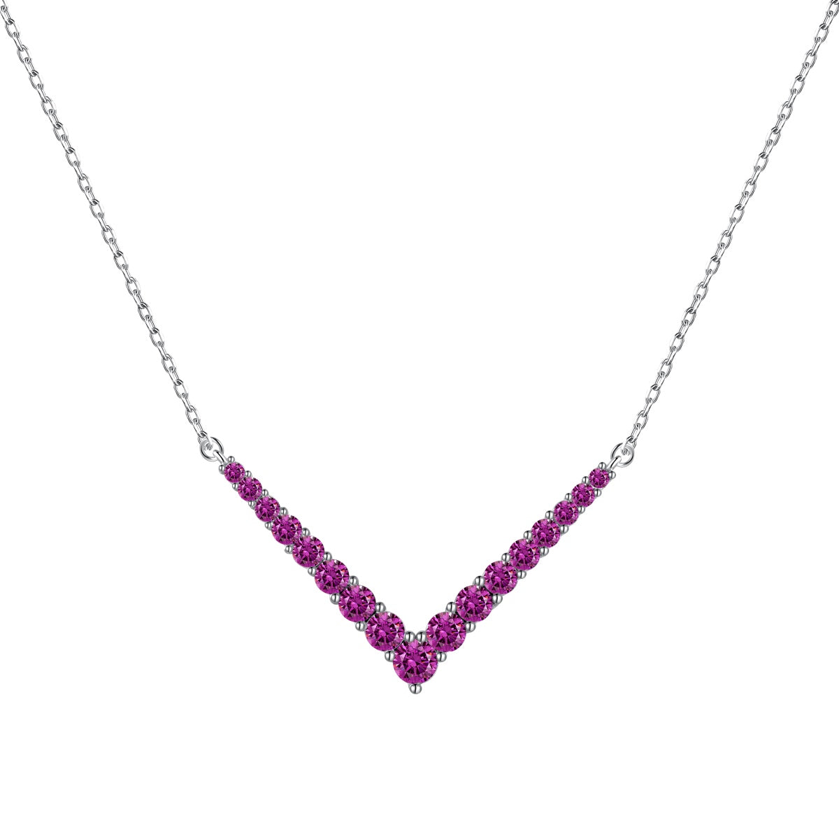 Angela Jewelry]Verzierte Halskette mit rundem Schliff